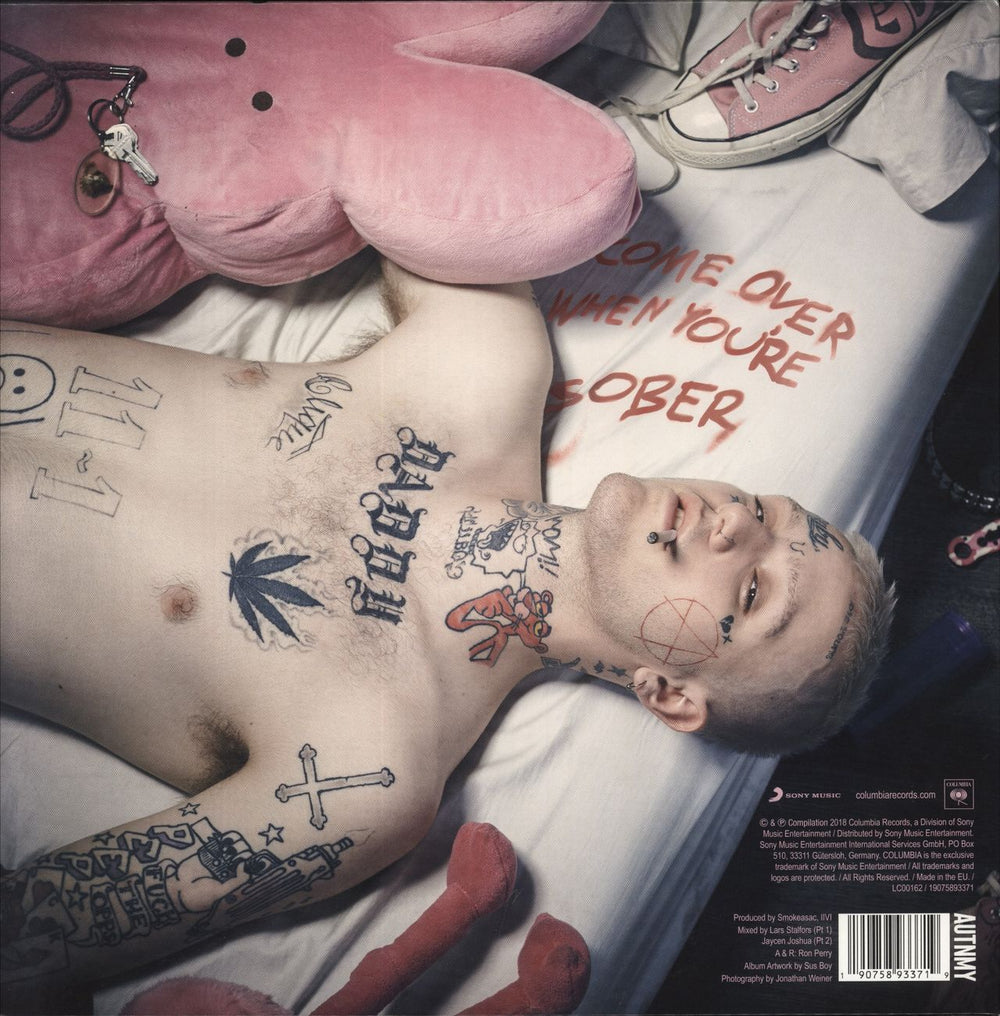 Lil Peep Come Over When You're Sober, Pt. 1 & Pt. 2 - Pink/Black Vinyl UK 2-LP vinyl record set (Double LP Album)