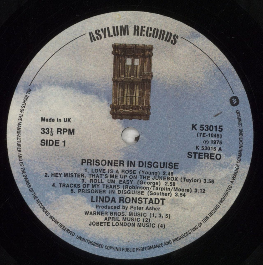 Linda Ronstadt Prisoner In Disguise UK vinyl LP album (LP record) LIRLPPR417136