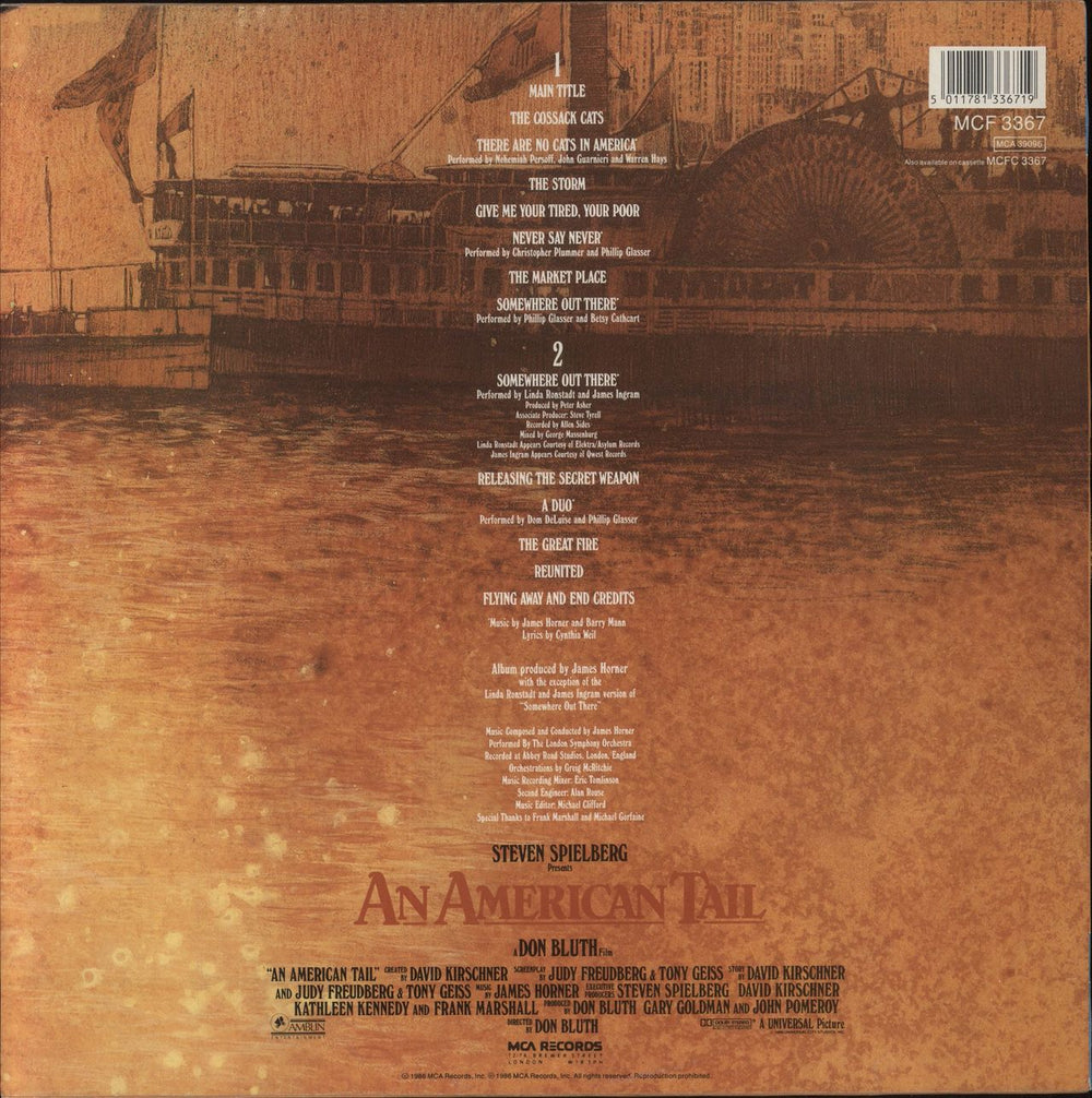 Linda Ronstadt Somewhere Out There UK vinyl LP album (LP record) 5011781336719