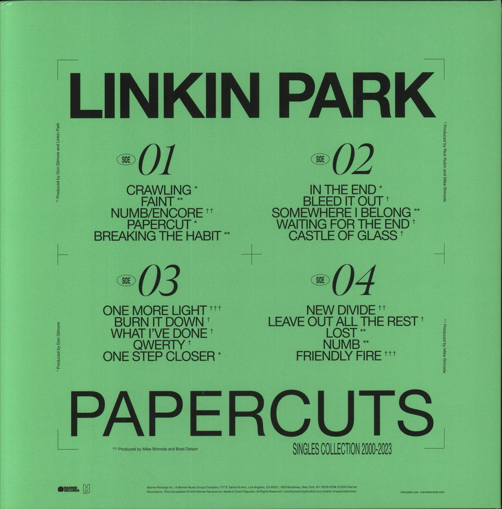 Linkin Park Papercuts - Black Vinyl UK 2-LP vinyl record set (Double LP Album)