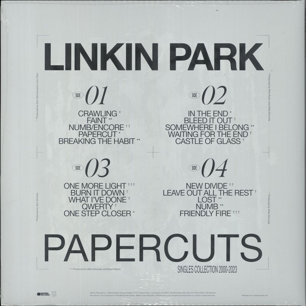 Linkin Park Papercuts - Sky Blue & Tangerine Splatter Vinyl + Artwork Print UK 2-LP vinyl record set (Double LP Album) 093624845737