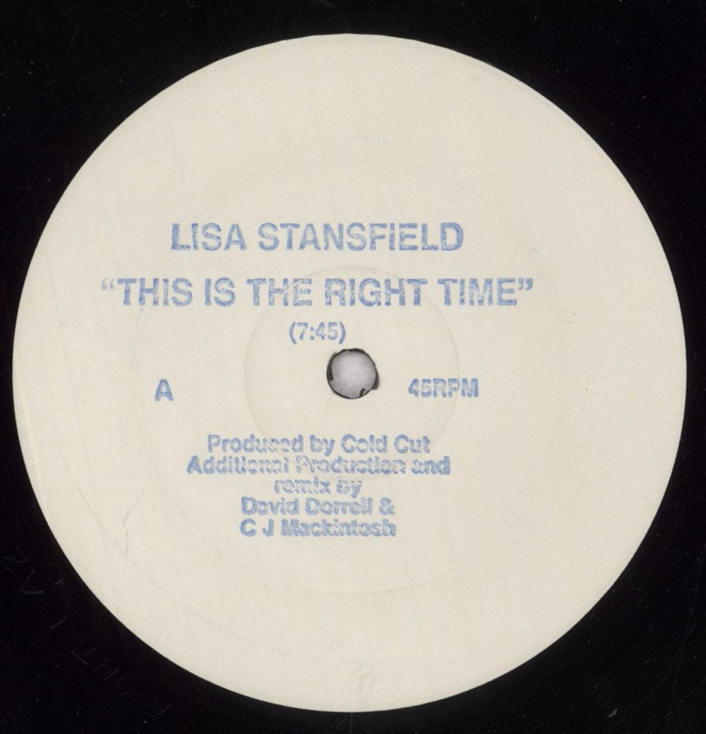 Lisa Stansfield This Is The Right Time UK Promo 12" vinyl single (12 inch record / Maxi-single) RIGHT1