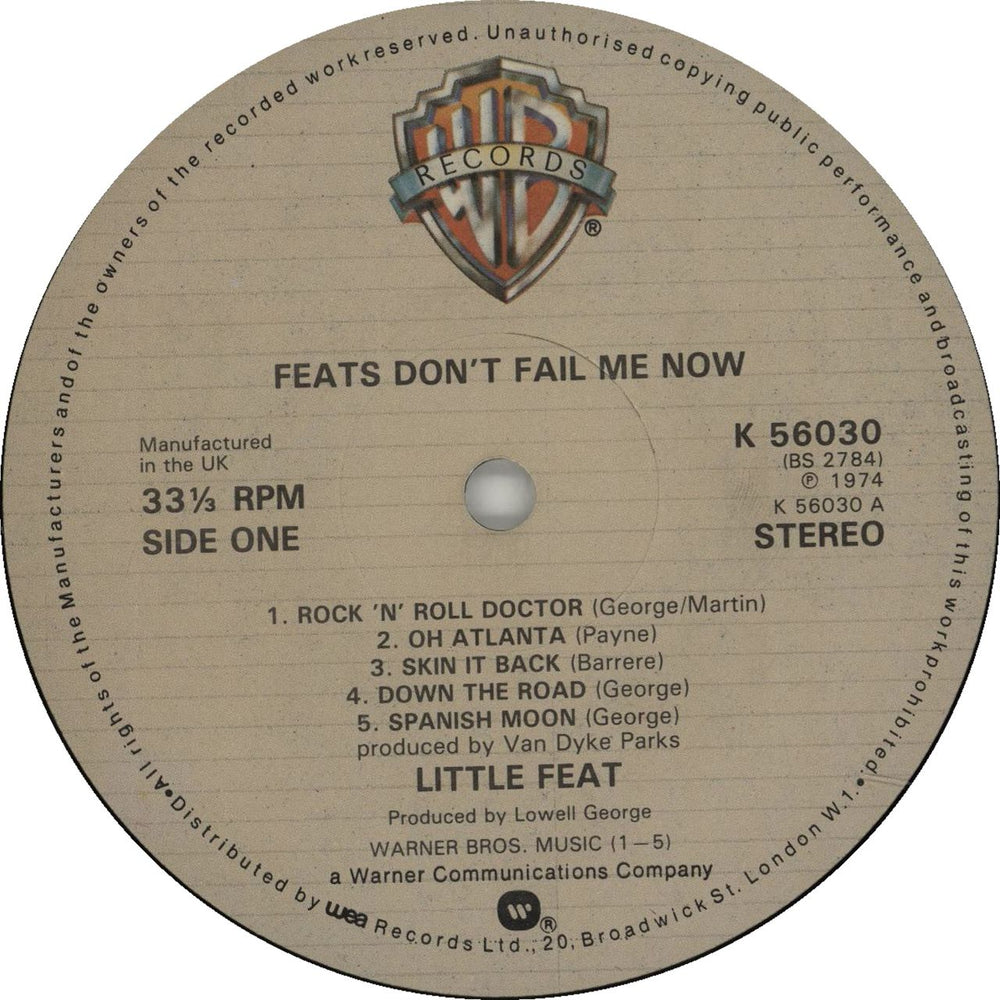 Little Feat Feats Don't Fail Me Now - 2nd UK vinyl LP album (LP record) LFELPFE455527