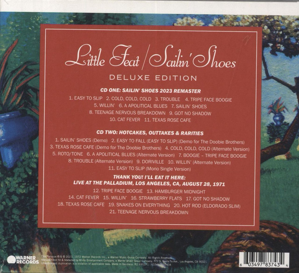 Little Feat Sailin' Shoes - Deluxe Edition German 2 CD album set (Double CD) 603497837434