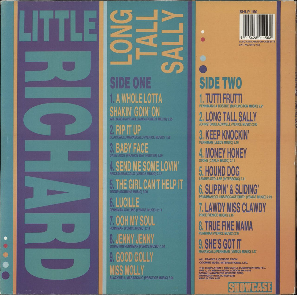 Little Richard Long Tall Sally UK vinyl LP album (LP record) 5013428011508