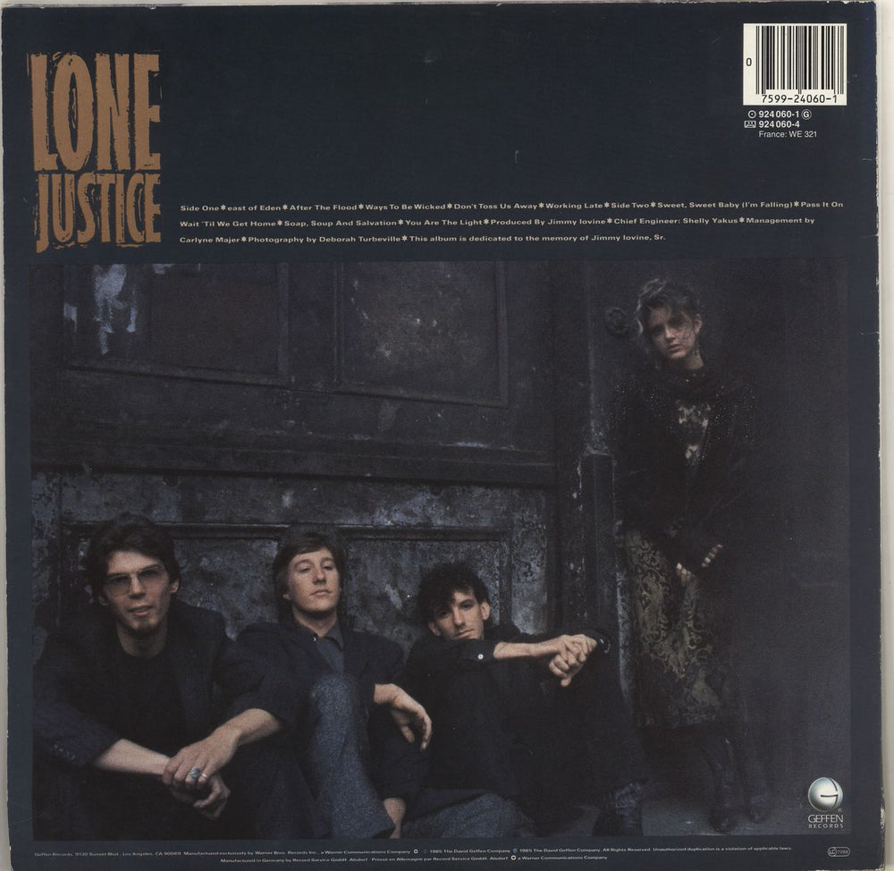 Lone Justice Lone Justice - Black label German vinyl LP album (LP record) LJULPLO713770