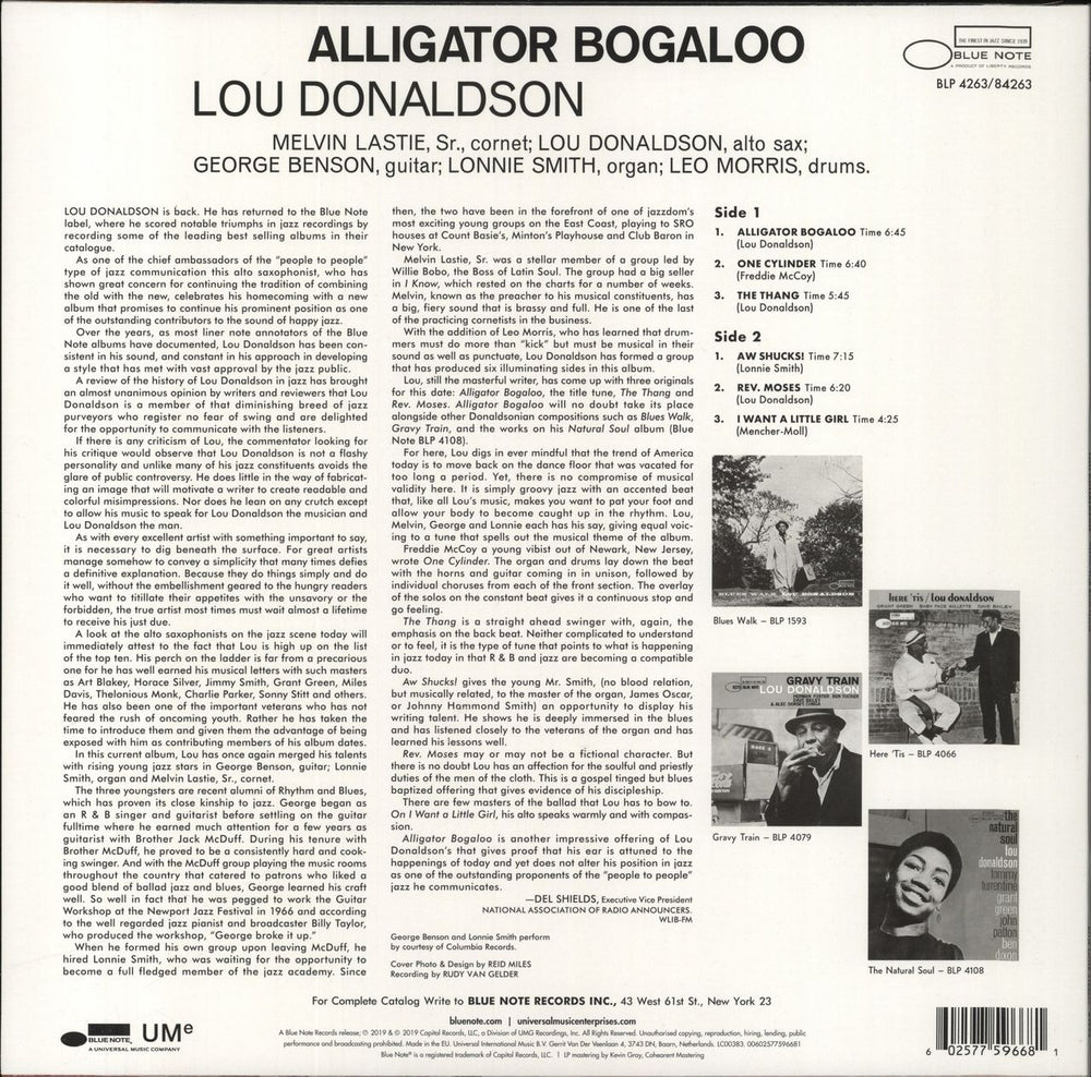 Lou Donaldson Alligator Bogaloo US vinyl LP album (LP record)