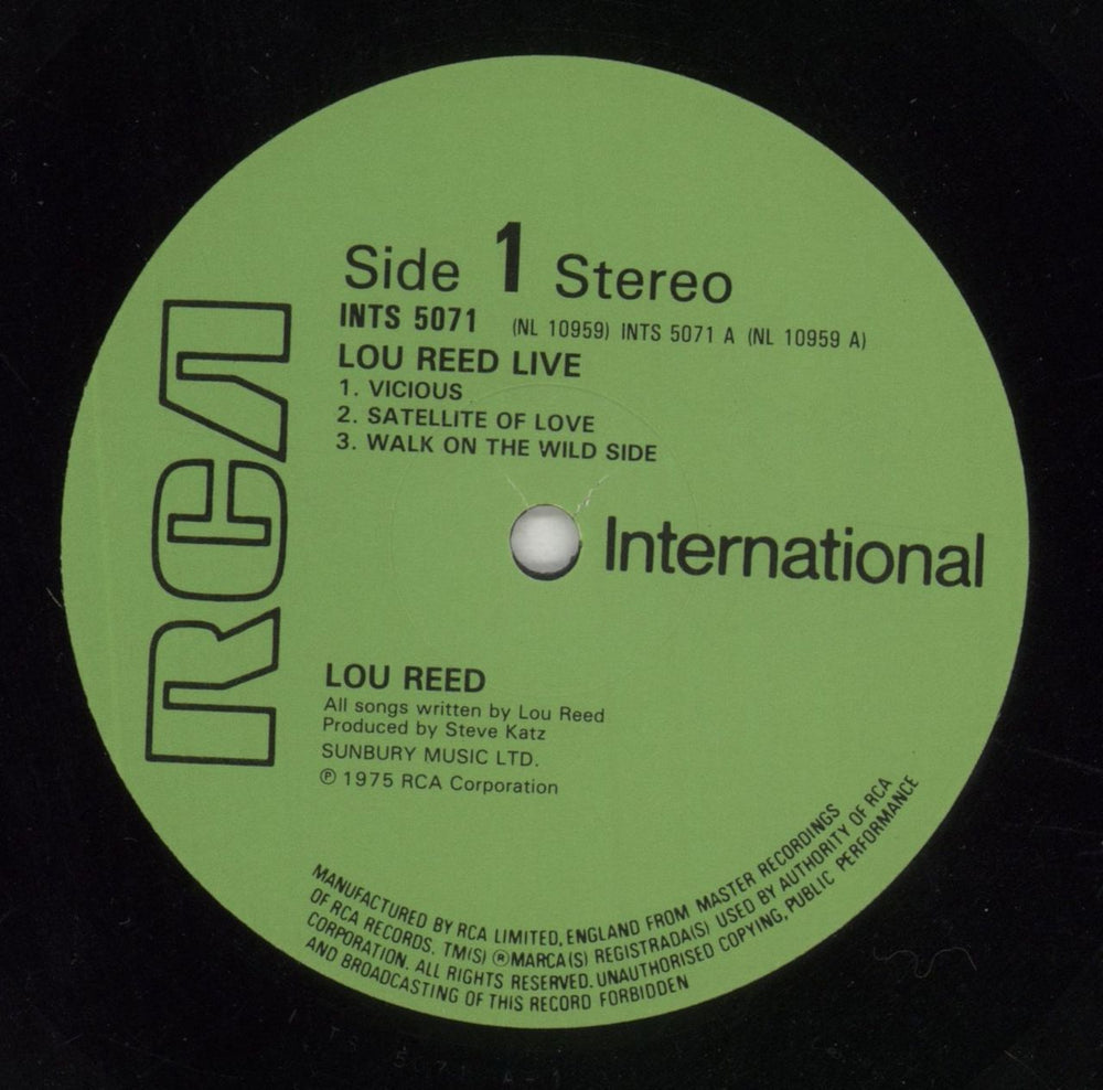 Lou Reed Lou Reed Live UK vinyl LP album (LP record) LOULPLO608535