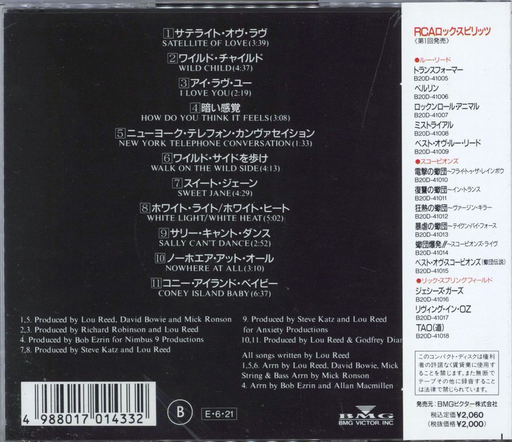 Lou Reed Walk On The Wild Side - The Best Of Lou Reed Japanese CD album (CDLP) 4988017014332