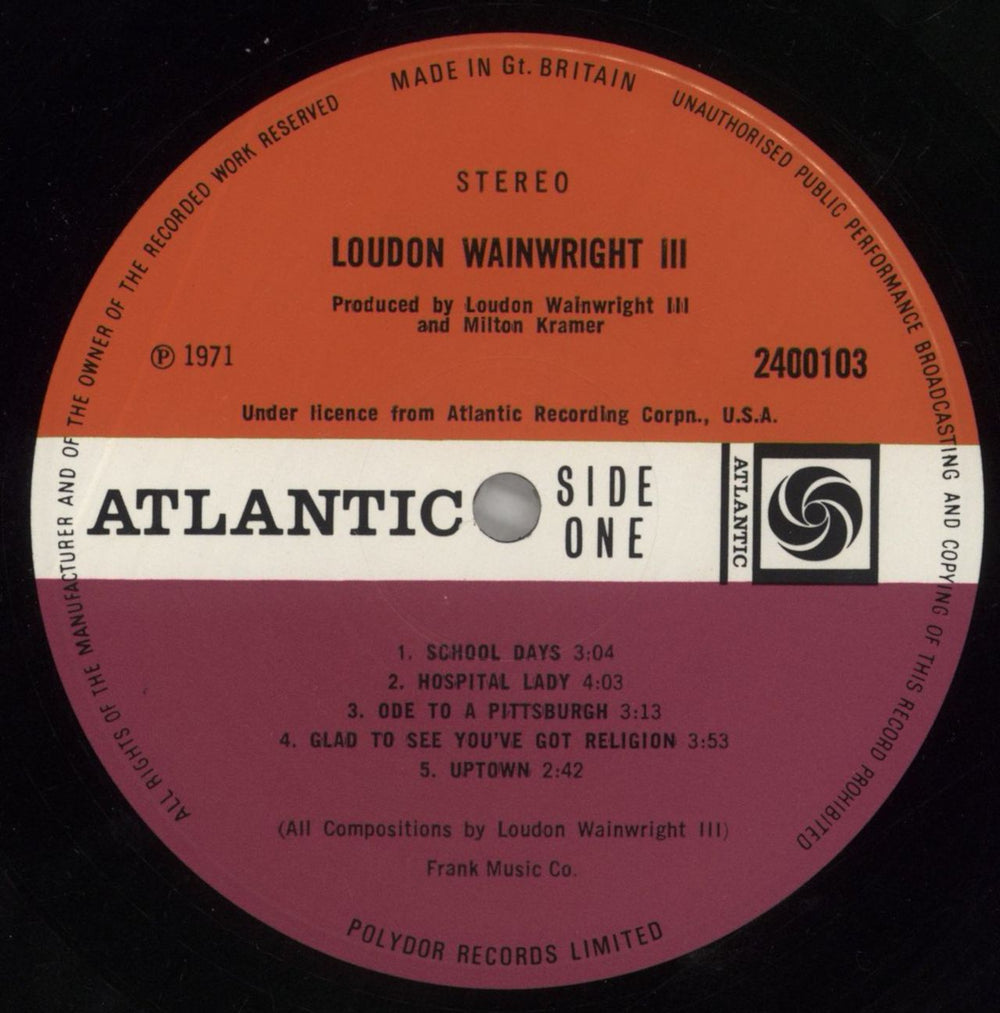 Loudon Wainwright III Loudon Wainwright III - EX UK vinyl LP album (LP record) LWWLPLO858503