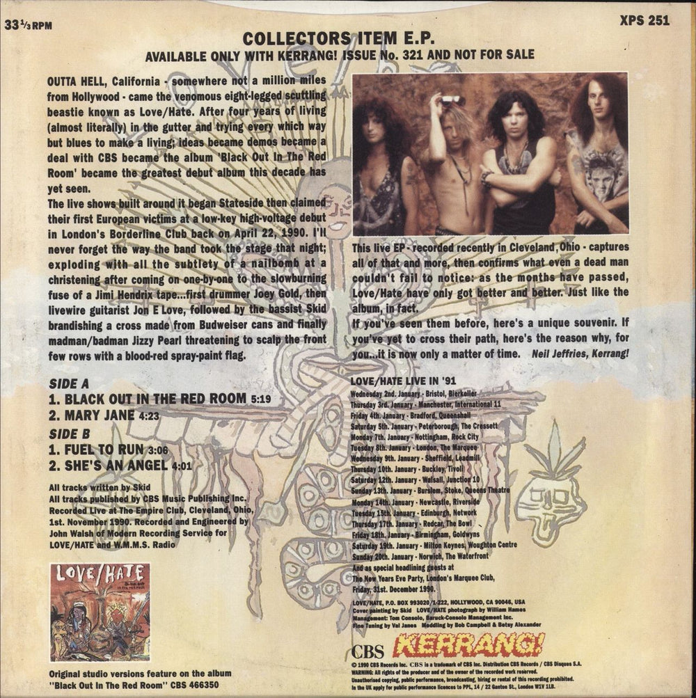 Love/Hate Live EP UK 7" vinyl single (7 inch record / 45)