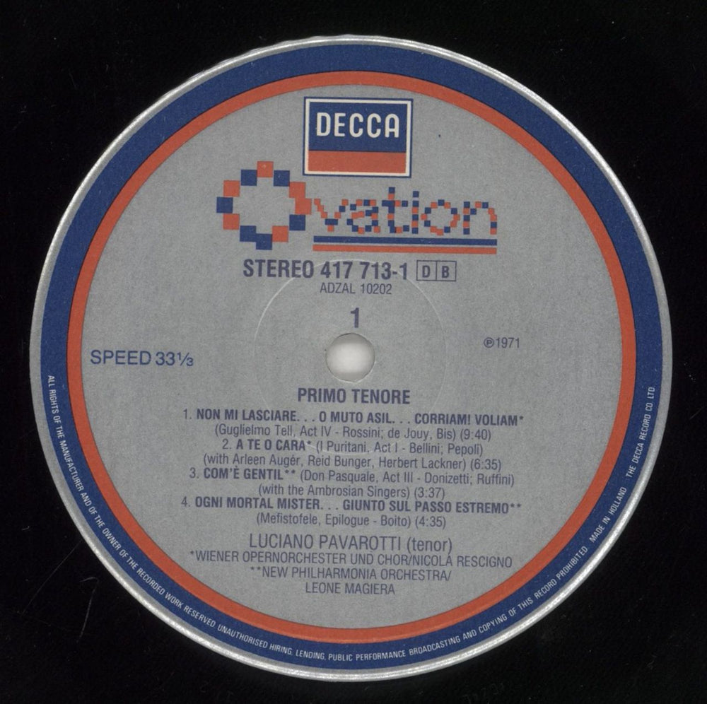 Luciano Pavarotti Primo Tenore Dutch vinyl LP album (LP record) PAVLPPR860680