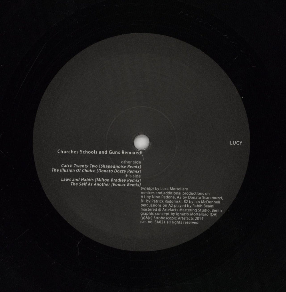 Lucy (Techno) Churches Schools And Guns Remixed German 12" vinyl single (12 inch record / Maxi-single) SA021