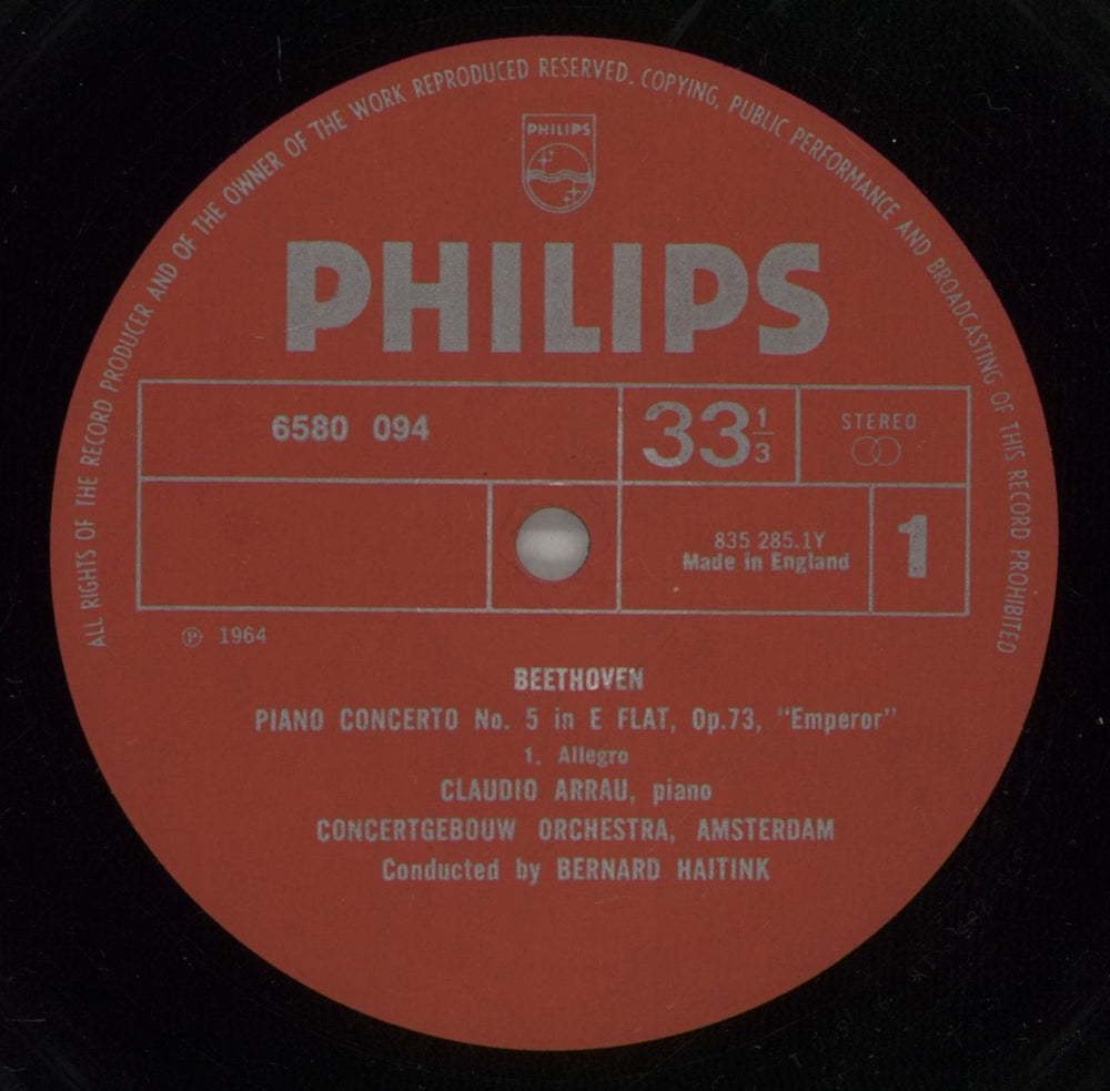 Ludwig Van Beethoven Beethoven: Piano Concerto No.5 "Emperor" UK vinyl LP album (LP record) LVBLPBE877799