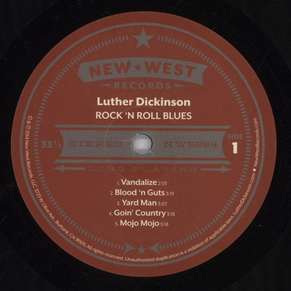 Luther Dickinson Rock 'n Roll Blues US vinyl LP album (LP record) 1X0LPRO842704