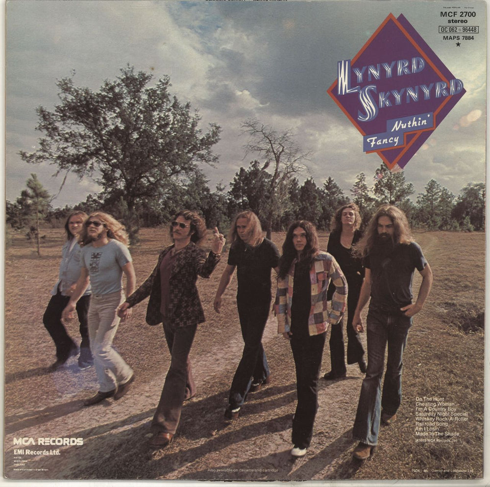 Lynyrd Skynyrd Nuthin' Fancy + Insert - EX UK vinyl LP album (LP record) LRDLPNU703174