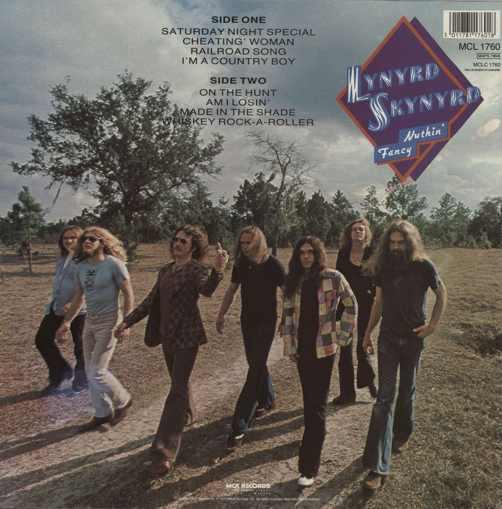 Lynyrd Skynyrd Nuthin' Fancy UK vinyl LP album (LP record)