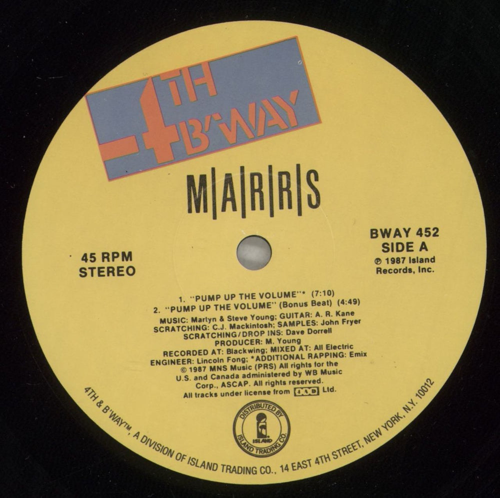 M.A.R.R.S. Pump Up The Volume + p/s - Shrink US 12" vinyl single (12 inch record / Maxi-single) MRS12PU877970