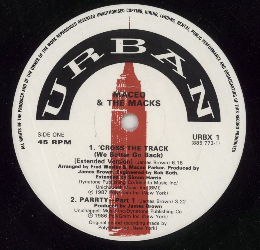 Maceo & The Macks 'Cross The Track UK 12" vinyl single (12 inch record / Maxi-single) CKS12CR184048