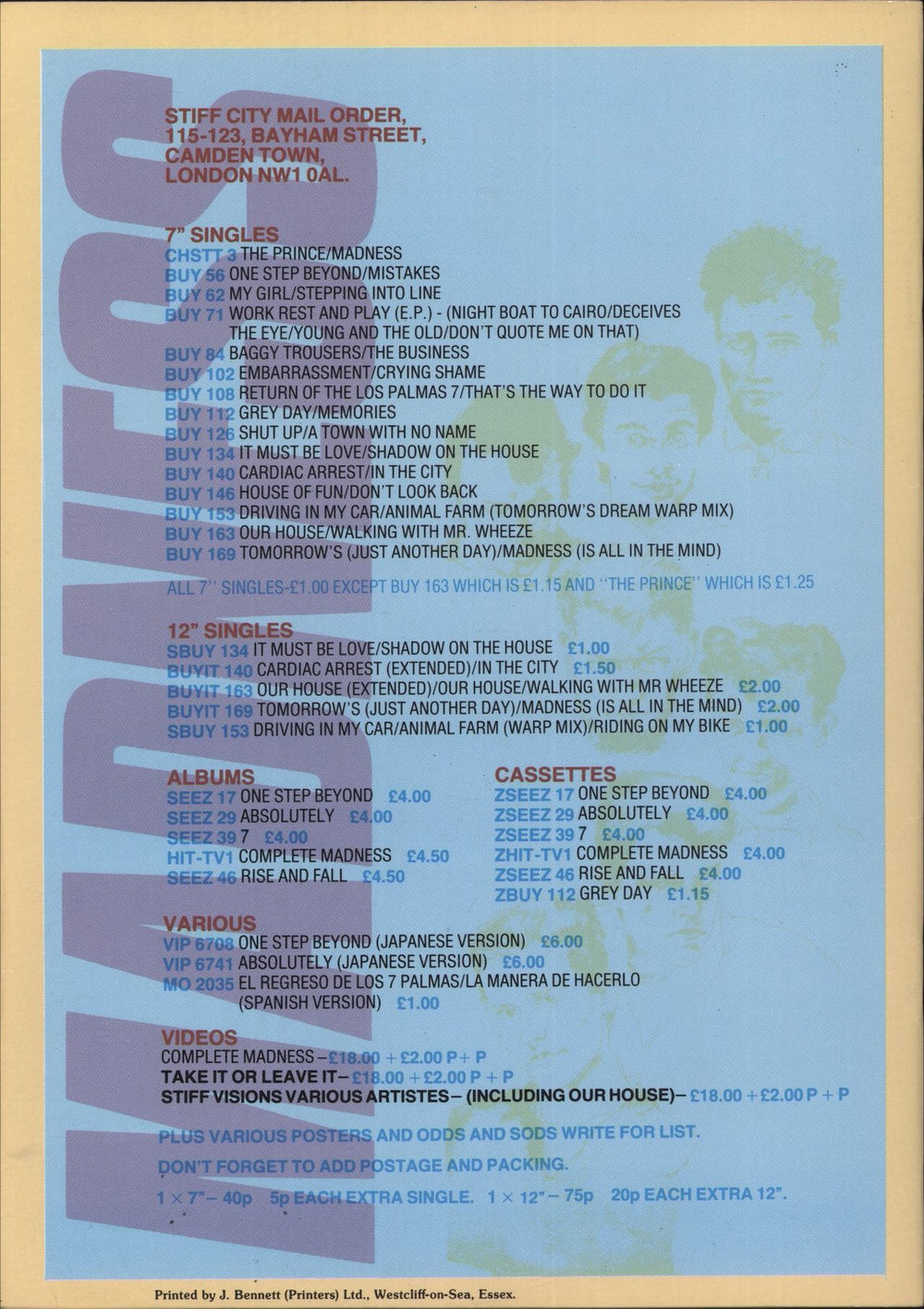 Madness British Tour UK tour programme