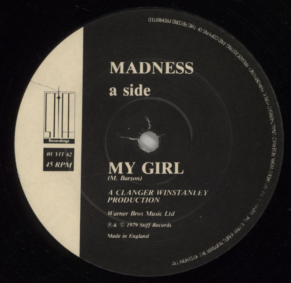 Madness My Girl - Hype-Sticker - VG UK 12" vinyl single (12 inch record / Maxi-single) MDN12MY875512