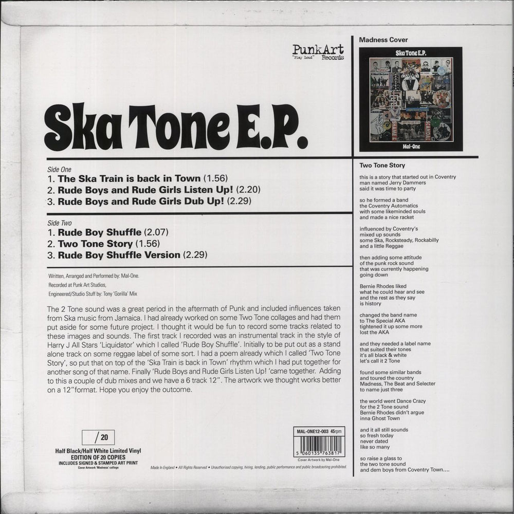 Madness Ska Tone EP - Madness sleeve + Black & White 2-Tone Vinyl UK 12" vinyl single (12 inch record / Maxi-single) MDN12SK857390