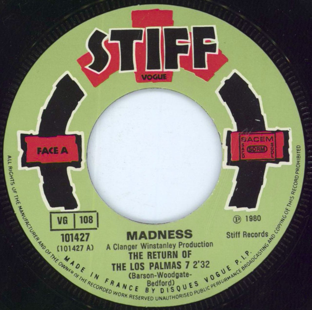 Madness The Return Of The Los Palmas 7 French 7" vinyl single (7 inch record / 45) MDN07TH800928