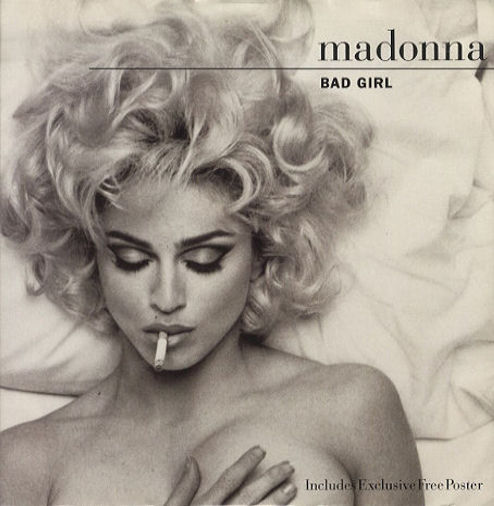 Madonna Bad Girl + Poster - EX UK 12" vinyl single (12 inch record / Maxi-single) W0154TW