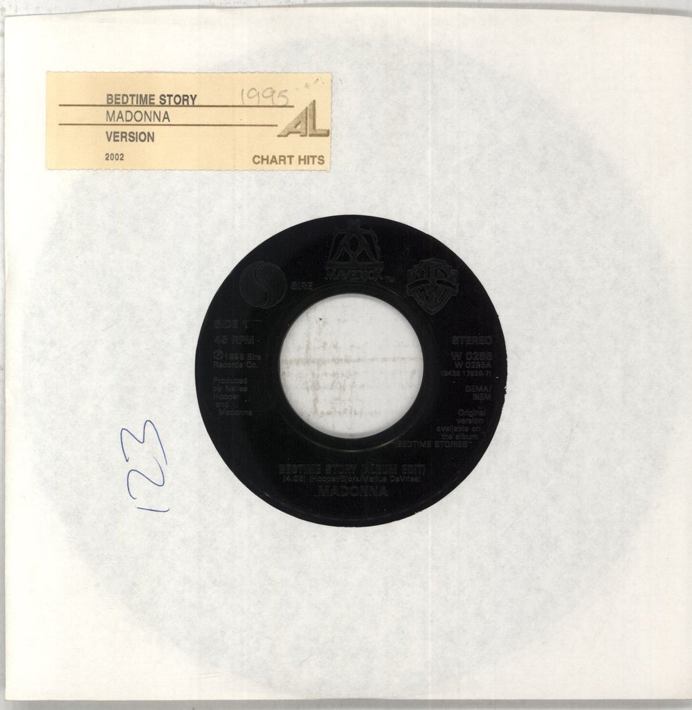 Madonna Bedtime Story UK Promo 7" vinyl single (7 inch record / 45) W0285