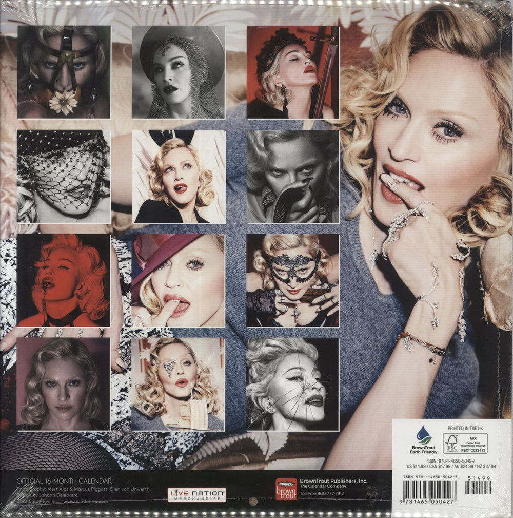 Madonna Calender 2016 - Sealed UK calendar 9781465050427