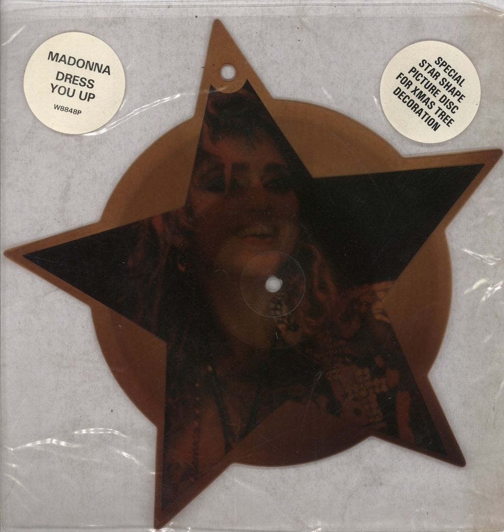 Madonna Dress You Up - Tea-Stained - EX UK shaped picture disc (picture disc vinyl record) W8848P