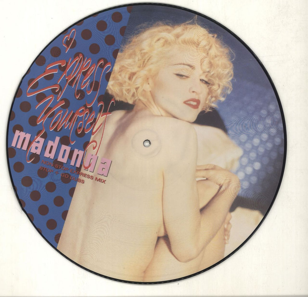 Madonna Express Yourself + Barcode Sticker UK 12" vinyl picture disc (12 inch picture record) W2948TP