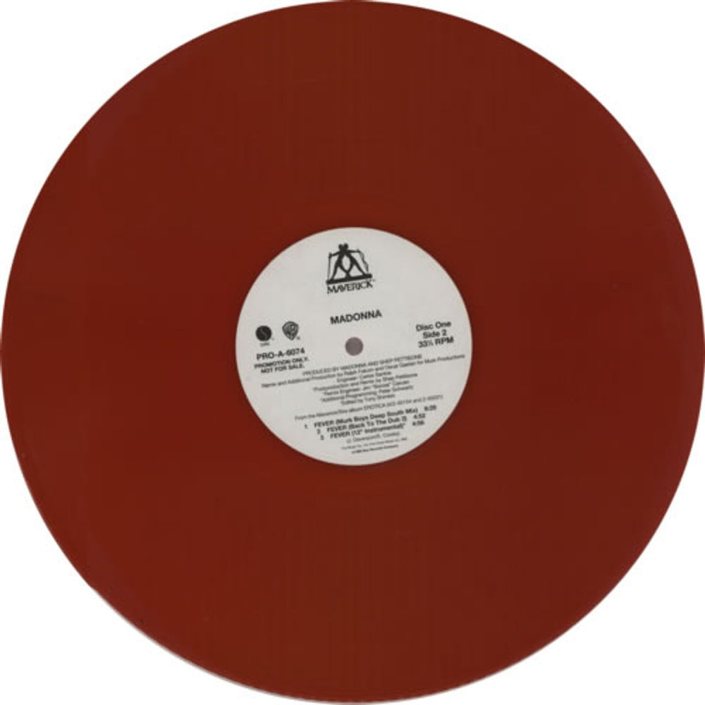 Madonna Fever - Red Vinyl Double Pack - Hype Stickered US Promo 12" vinyl single (12 inch record / Maxi-single) MAD12FE15413