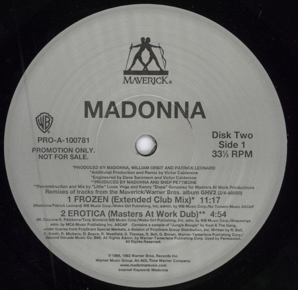 Madonna GHV2 Remixed: The Best Of 1991-2001 US Promo 12" vinyl single (12 inch record / Maxi-single) MAD12GH380153