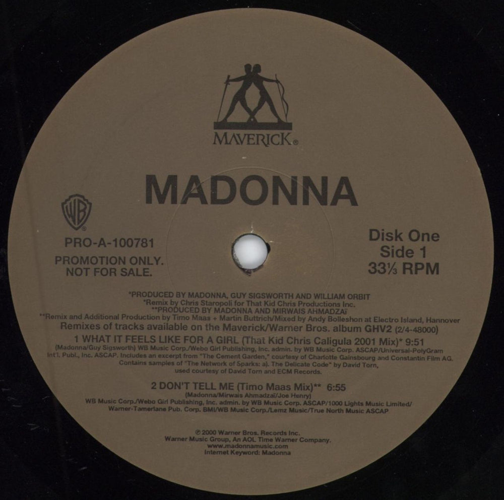 Madonna GHV2 Remixed: The Best Of 1991-2001 US Promo 12" vinyl single (12 inch record / Maxi-single) PRO-A-100781