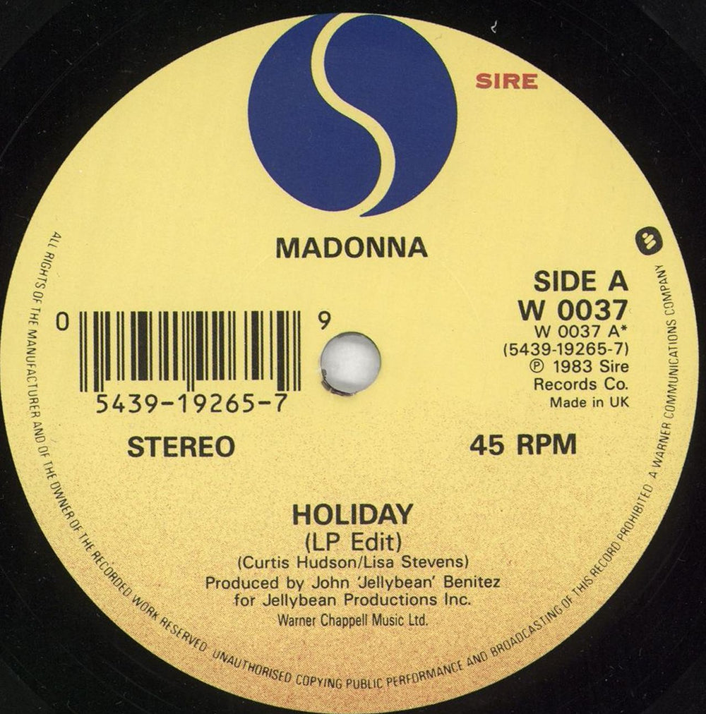 Madonna Holiday - Bikini Sleeve UK 7" vinyl single (7 inch record / 45) MAD07HO05343