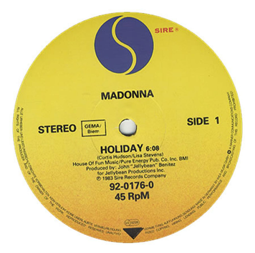 Madonna Holiday German 12" vinyl single (12 inch record / Maxi-single) MAD12HO163066