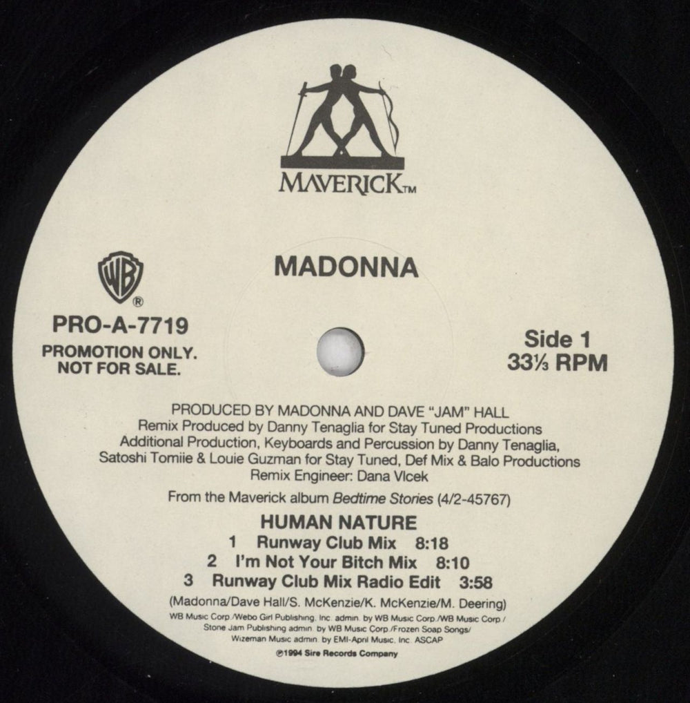 Madonna Human Nature  - 7 Mixes US Promo 12" vinyl single (12 inch record / Maxi-single) PRO-A-7719