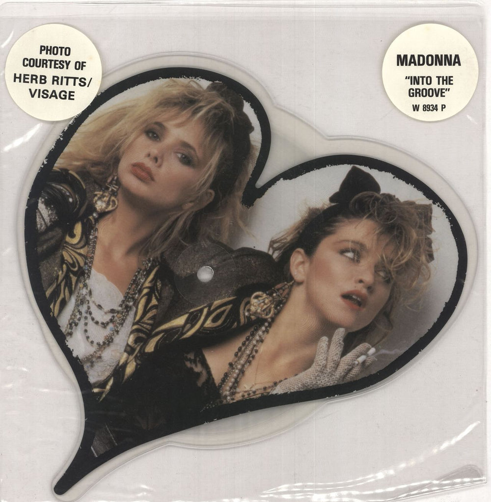Madonna Into The Groove - Doubled Stickered PVC sleeve UK shaped picture disc (picture disc vinyl record) W8934P