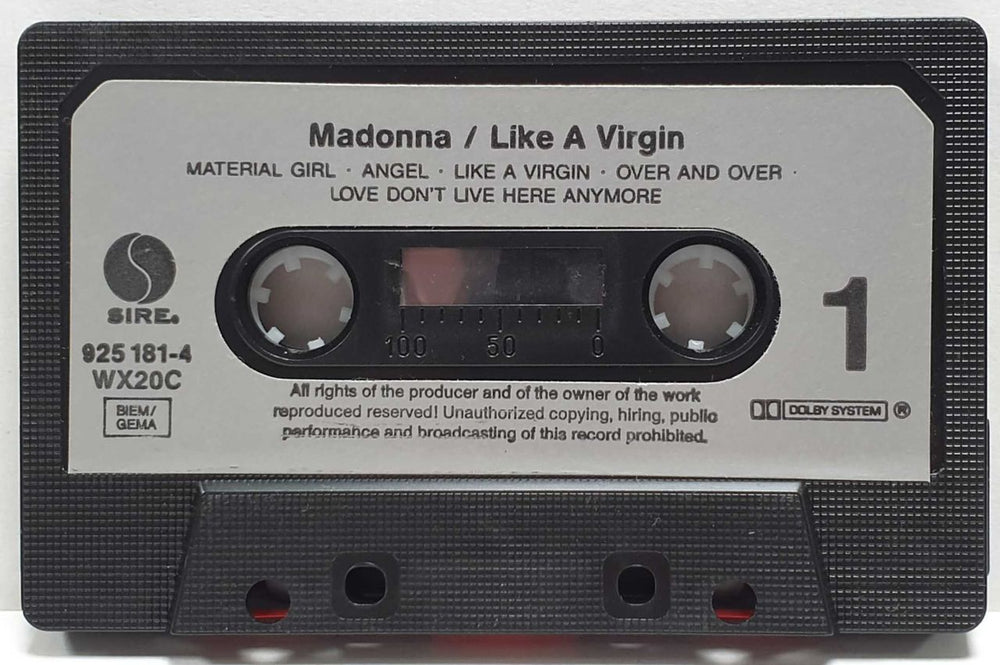 Madonna Like A Virgin - Silver Paper Labels UK cassette album MADCLLI216400