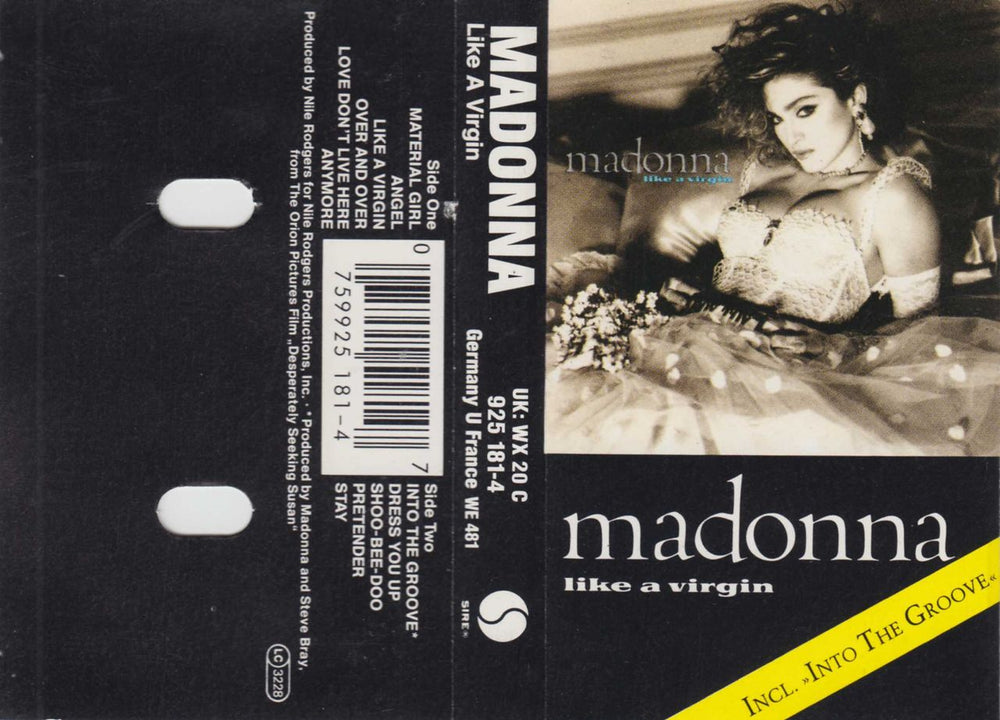 Madonna Like A Virgin - Silver Paper Labels UK cassette album WX20C