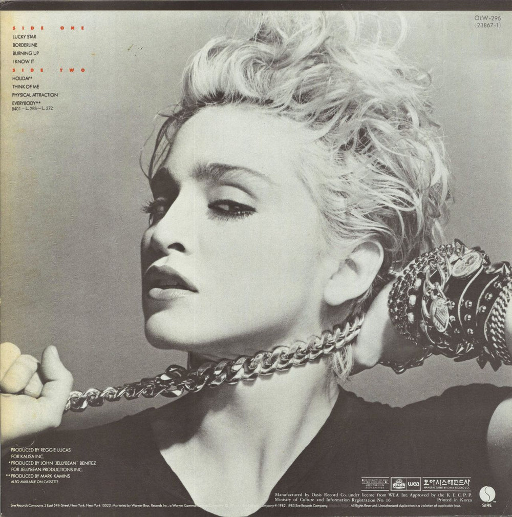 Madonna Madonna Korean vinyl LP album (LP record) 075992386715