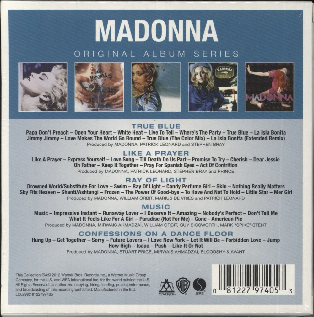 Madonna Original Album Series UK 5-CD album set 081227974053