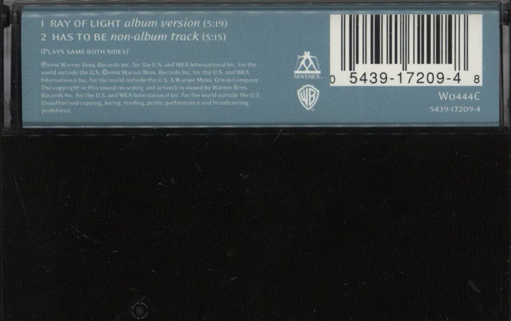 Madonna Ray Of Light UK cassette single 054391720948