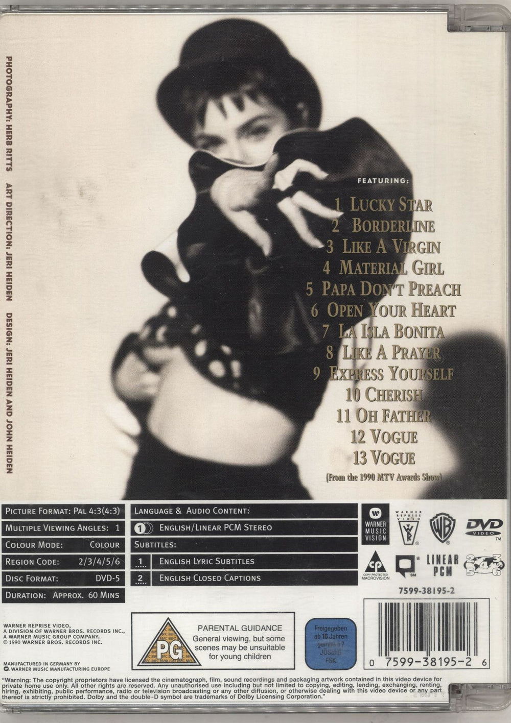 Madonna The Immaculate Collection UK DVD 075993819526