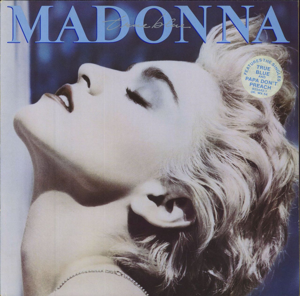 Madonna True Blue - 1 Sticker - EX UK vinyl LP album (LP record) WX54