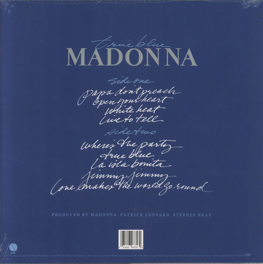 Madonna True Blue - 180gm - Sealed UK vinyl LP album (LP record) 081227973582