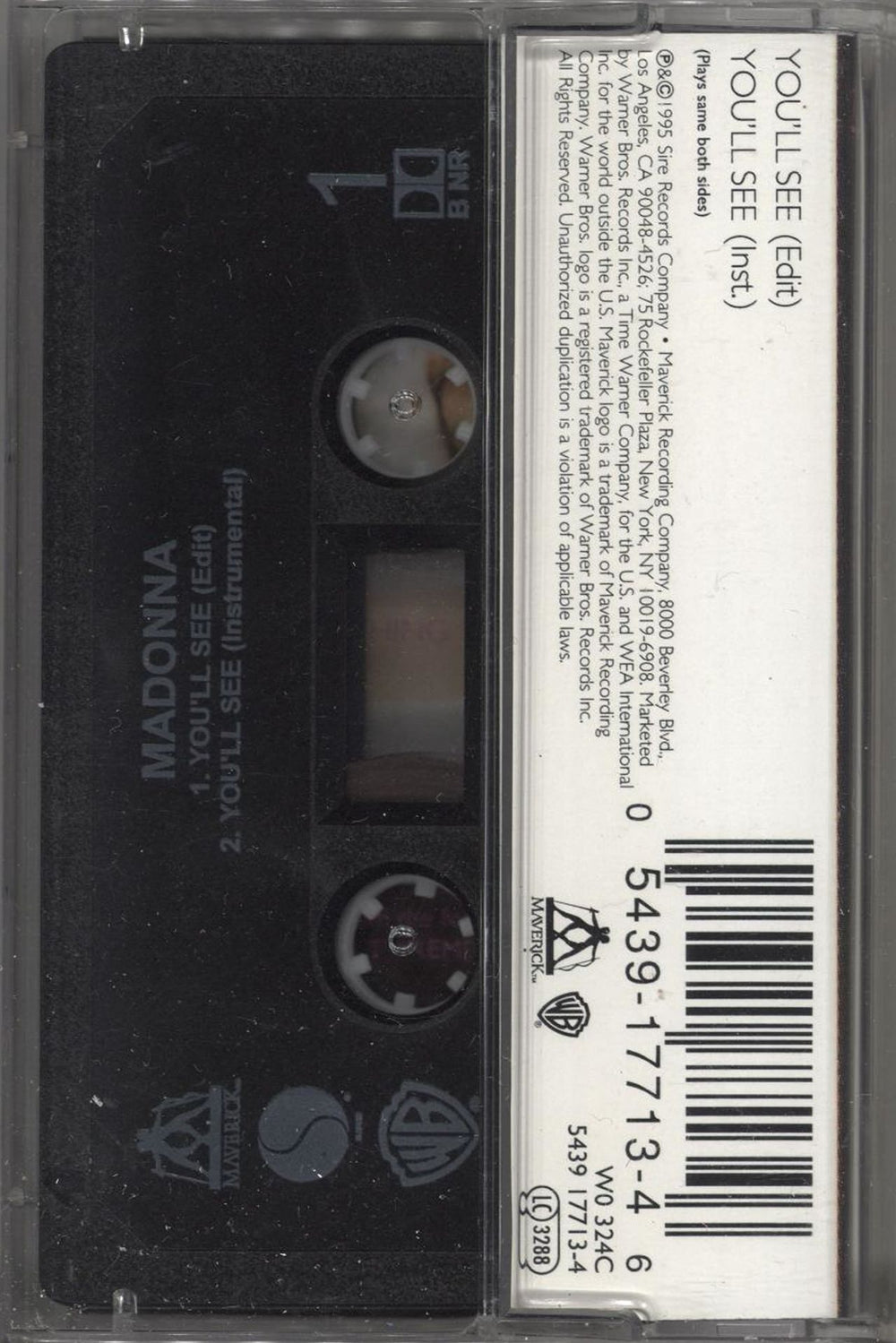 Madonna You'll See UK cassette single MADCSYO86864