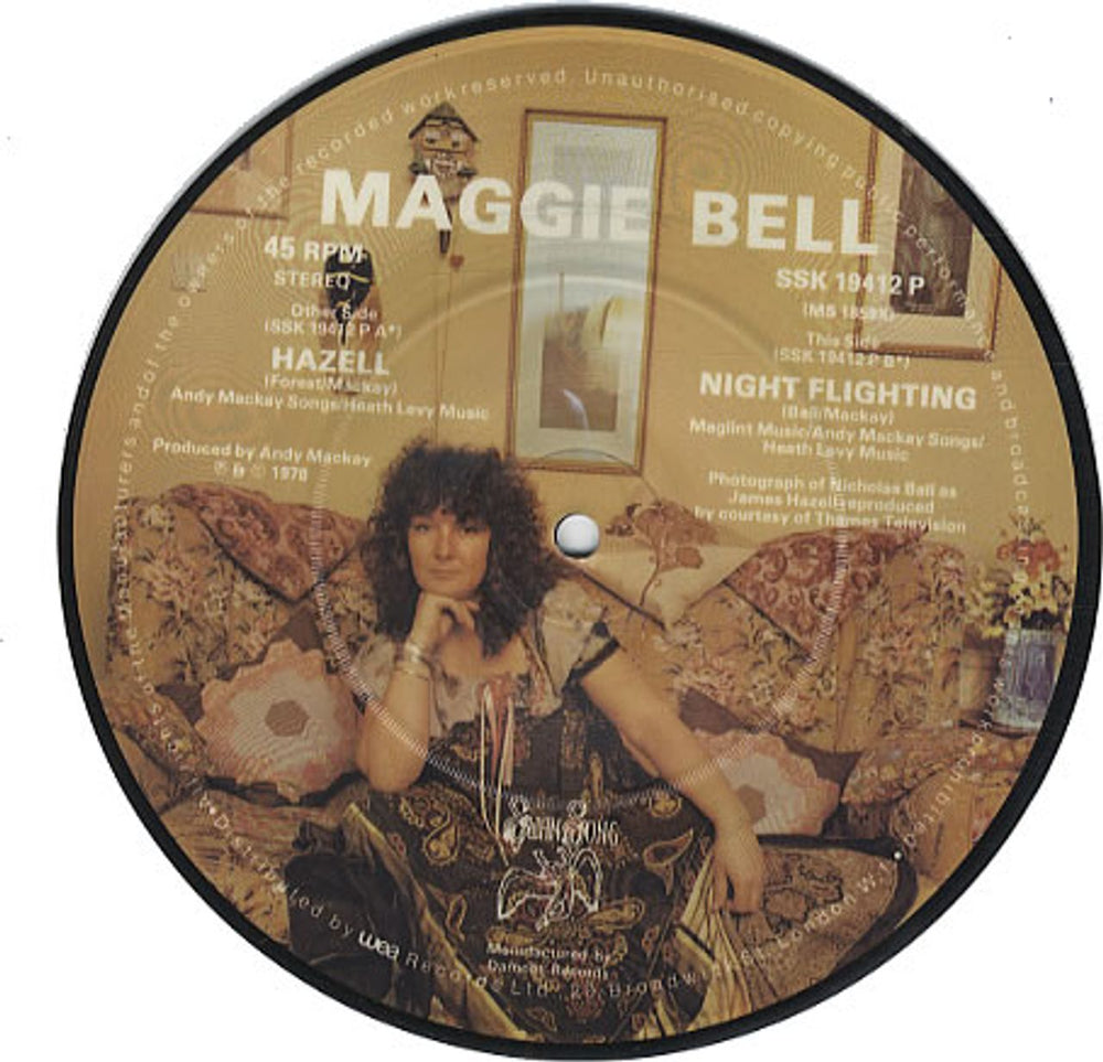 Maggie Bell Hazell UK 7" vinyl picture disc (7 inch picture disc single) GGB7PHA103011