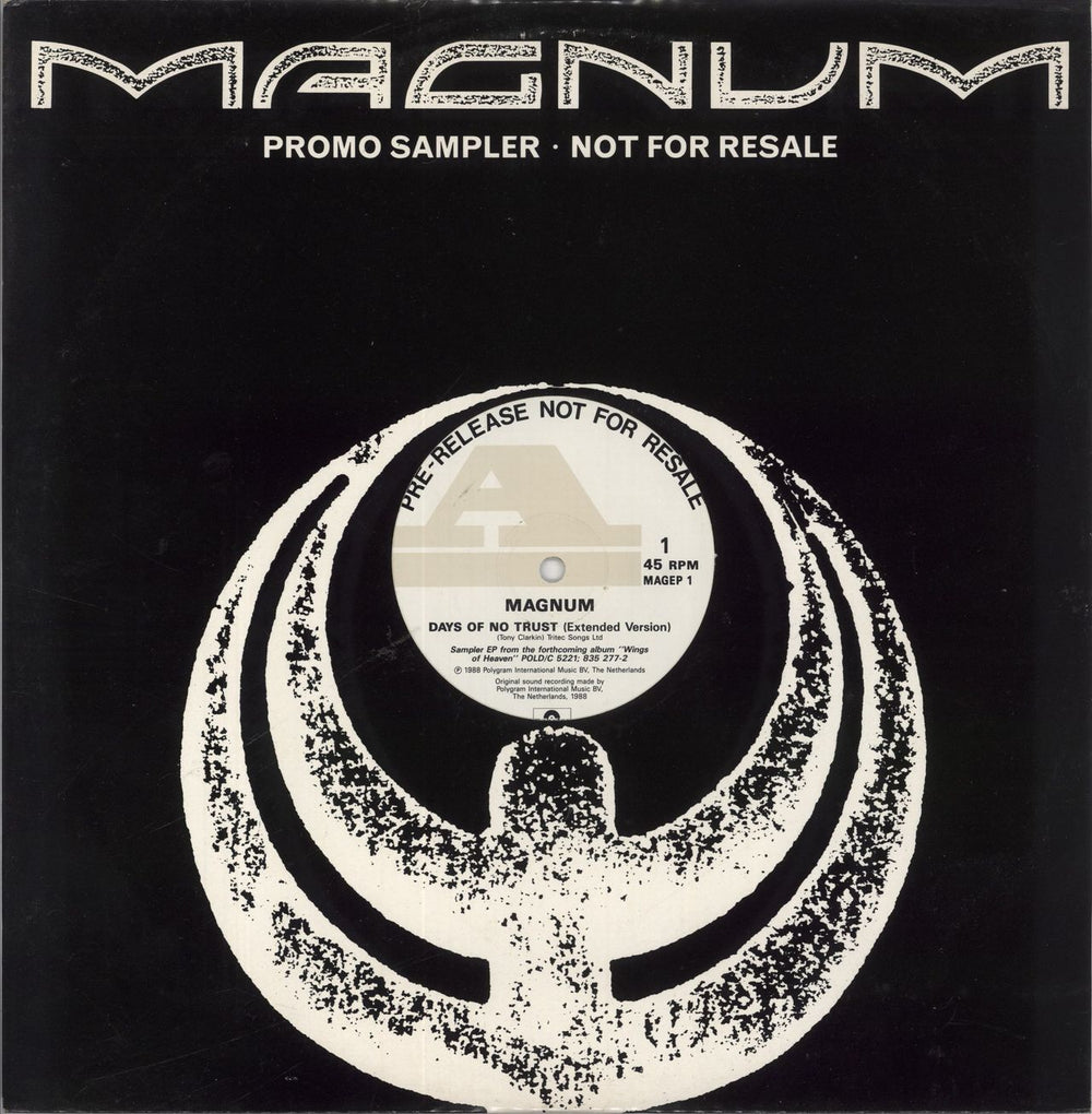 Magnum Days Of No Trust EP UK Promo 12" vinyl single (12 inch record / Maxi-single) MAGEP1